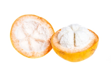Santol fruit isolated on white backgroundの写真素材