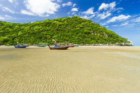 Fishing boats aground on the shoreのeditorial素材