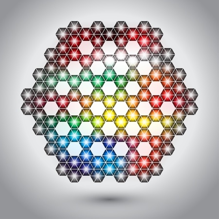 Colorful abstract hexagon lightsのイラスト素材