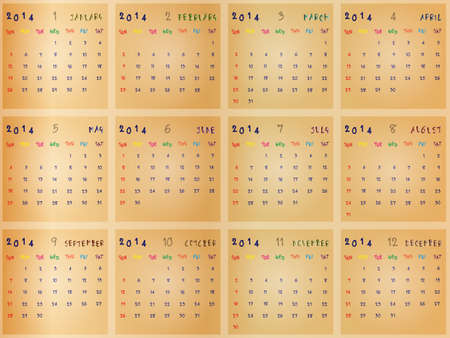 Calender for 2014のイラスト素材