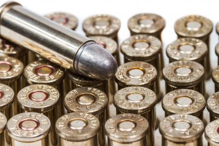 Close up bullets of hand gun