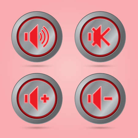 Red color sound buttonのイラスト素材