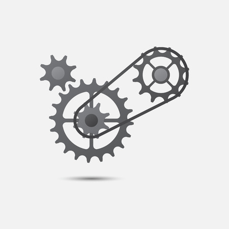 Chain with cogwheels icon abstract backgroundのイラスト素材