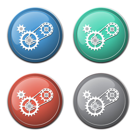 Chain with cogwheels icon abstract backgroundのイラスト素材