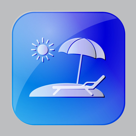 Sun and beach chair summer icon  Vector Illustrationのイラスト素材