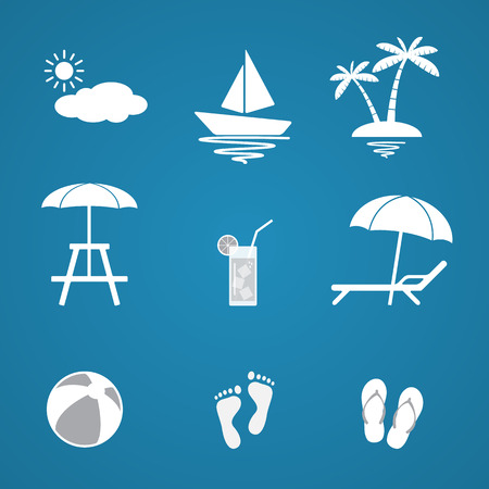 Summer icons set  Vector Illustrationのイラスト素材