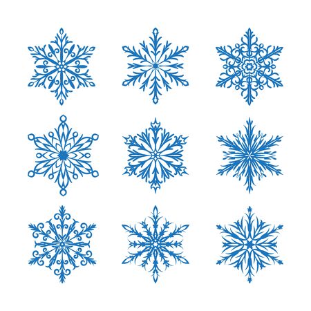 Snowflakes Set Vector Background Illustration EPS10のイラスト素材