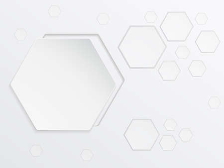 Abstract Hexagons background in gray color, Vector illustrationのイラスト素材