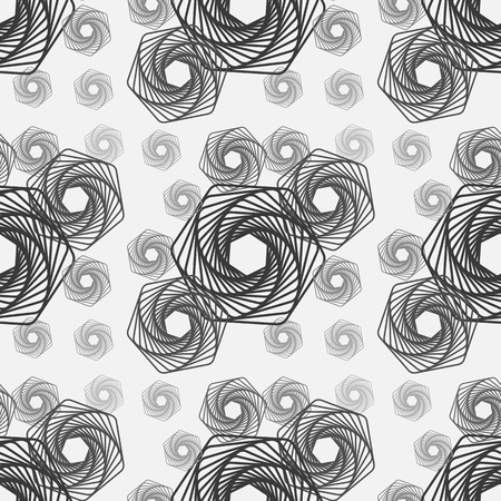 Black and White of Abstract Shape with Geometric Line Art Seamless Pattern, Vector Pattern Background illustration EPS 10のイラスト素材