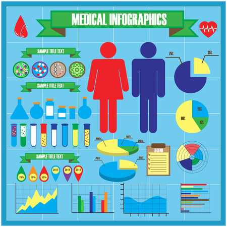 Medical and health icons and infographic elements. Vector illustration.のイラスト素材
