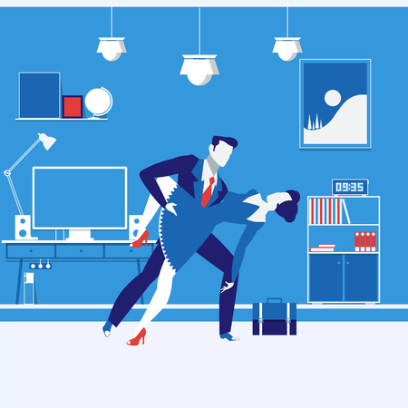 Vector illustration of business partners man and woman, flat designのイラスト素材