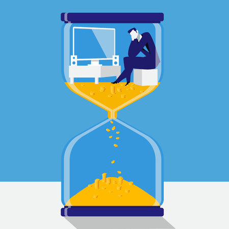 Time is money concept vector illustration in flat style