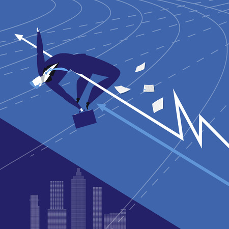 Vector illustration of businessman athlete, flat styleのイラスト素材