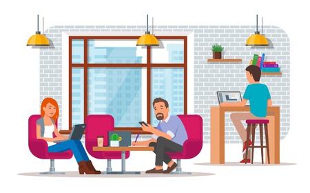 Coworking center concept vector illustration, flat style designのイラスト素材