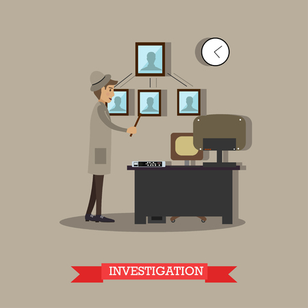 Investigation vector illustration in flat stileのイラスト素材