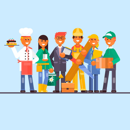 Vector flat professional worker icon setのイラスト素材