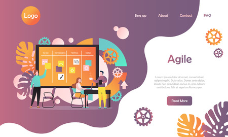 Agile vector website landing page design templateのイラスト素材