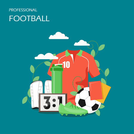 Professional football vector flat style design illustrationのイラスト素材