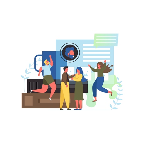 About us vector flat style design illustrationのイラスト素材