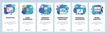 Website and mobile app onboarding screens vector templateのイラスト素材