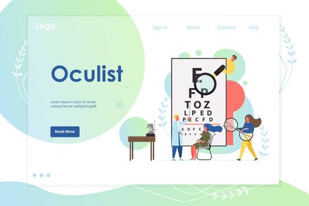 Oculist vector website landing page design templateのイラスト素材