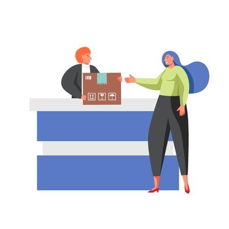 Postal mail services vector flat isolated illustrationのイラスト素材