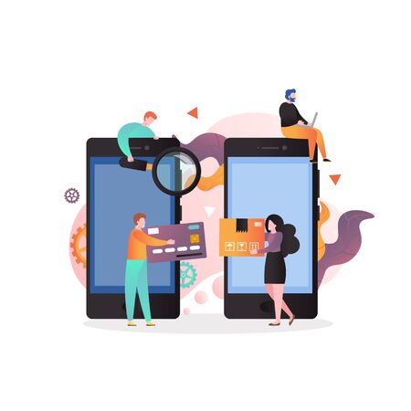 E-commerce vector concept for web banner, website pageのイラスト素材