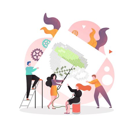 Embroidery vector concept for web banner, website pageのイラスト素材