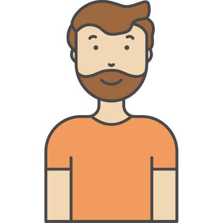 Hipster man vector icon for computer and mobile phone appsのイラスト素材