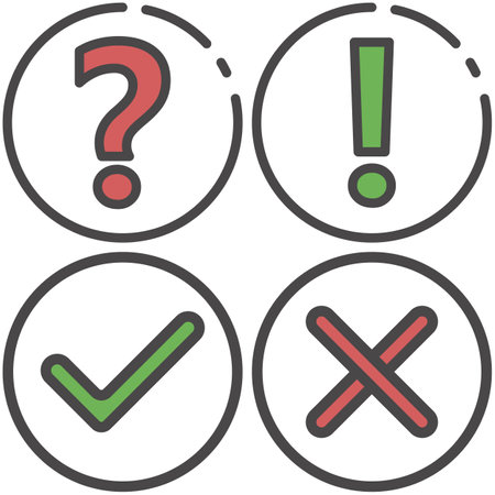 Answer button flat vector icon and outline mark symbolのイラスト素材