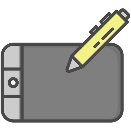 Pen tablet electronic office design device vector iconのイラスト素材