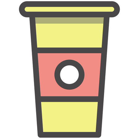 Disposable takeaway coffee cup vector icon design elementのイラスト素材