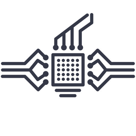 CPU microprocessor or memory chip vector iconのイラスト素材