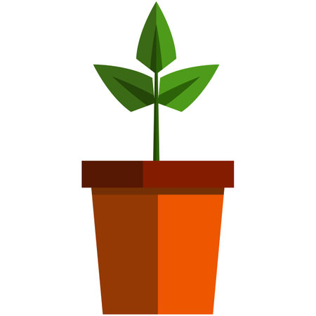 Potted plant icon, flat vector isolated illustration. Gardening.のイラスト素材