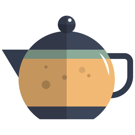 Teapot, coffee serving pot icon, flat vector isolated illustration.のイラスト素材