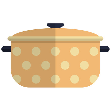Cooking pot icon, flat vector isolated illustration. Kitchen cooking utensils. Kitchenware. Cookware.のイラスト素材