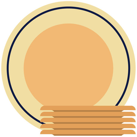 Dinner plate icons, flat vector isolated illustration. Tableware, dinnerware, crockery.のイラスト素材