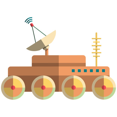 Moon rover icon, flat vector isolated illustration. Space exploration technologies.のイラスト素材