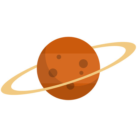 Saturn planet icon, flat vector isolated illustration. Astronomy. Cosmos investigation, space exploration.のイラスト素材