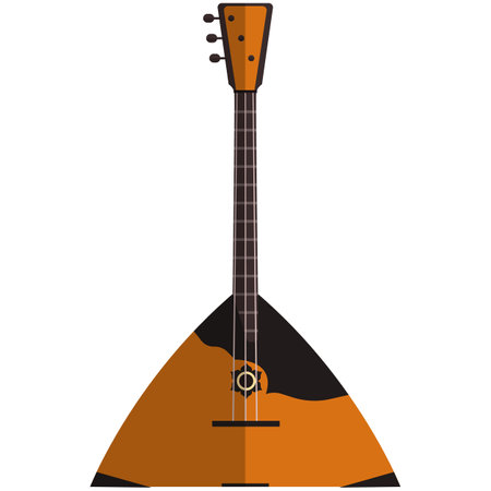 Balalaika, music icon, flat vector isolated illustration. Russian folk string musical instrument.のイラスト素材