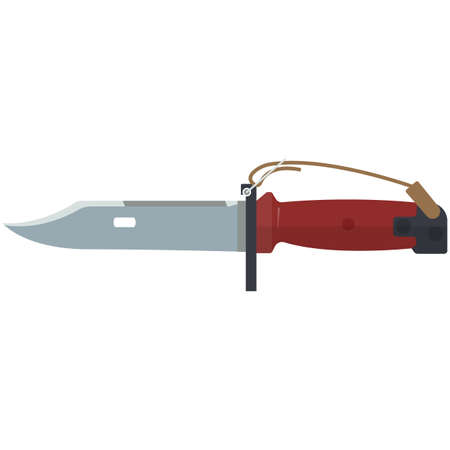 Steel attack knife dangerous weapon isolated on whiteのイラスト素材