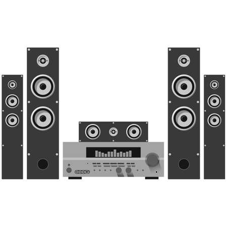 Home theatre acoustic system isolated on white backgroundのイラスト素材