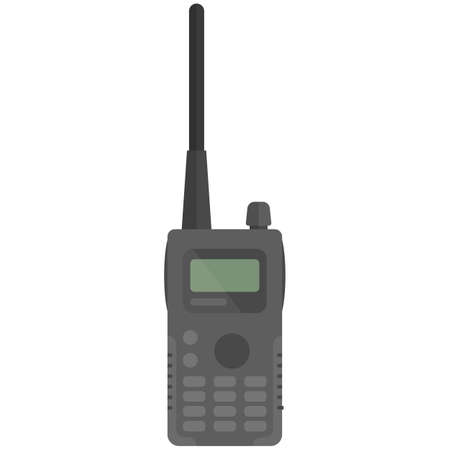 Vector portable handheld police radio device isolated on whiteのイラスト素材