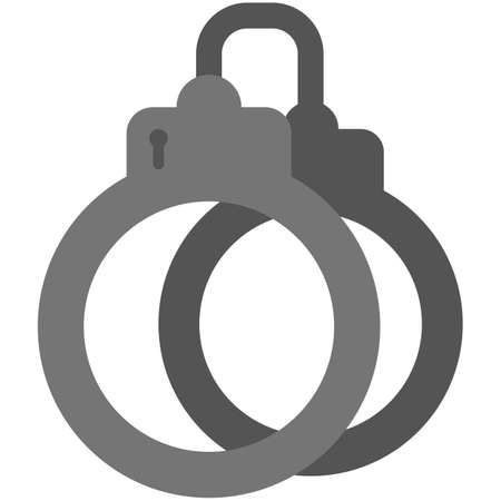 Vector locked handcuffs isolated on white backgroundのイラスト素材