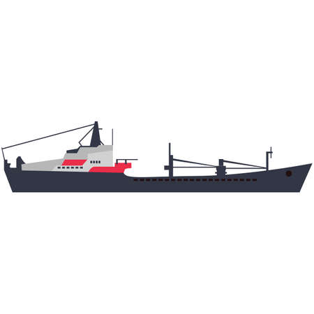 Maritime ship flat vector isolated on white backgroundのイラスト素材