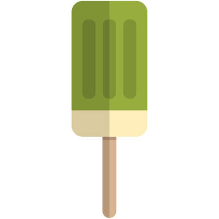 Vector kiwi fruit ice-cream isolated on white backgroundのイラスト素材