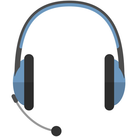 Headset with microphone vector isolated on white backgroundのイラスト素材