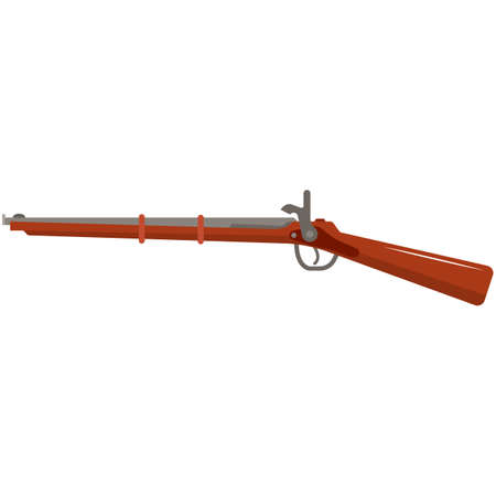 Vintage rifle vector isolated on white backgroundのイラスト素材