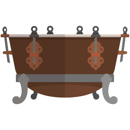 Vintage drum vector isolated on white backgroundのイラスト素材