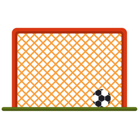 Soccer ball at football gate vector isolated on whiteのイラスト素材